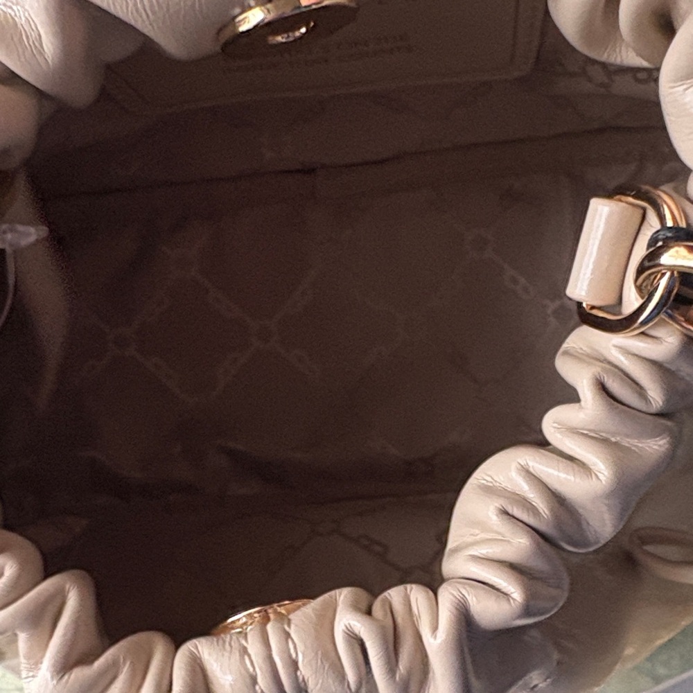 Ted Baker Cream Drawstring Crossbody with Gold Chain - Picture 10 of 14